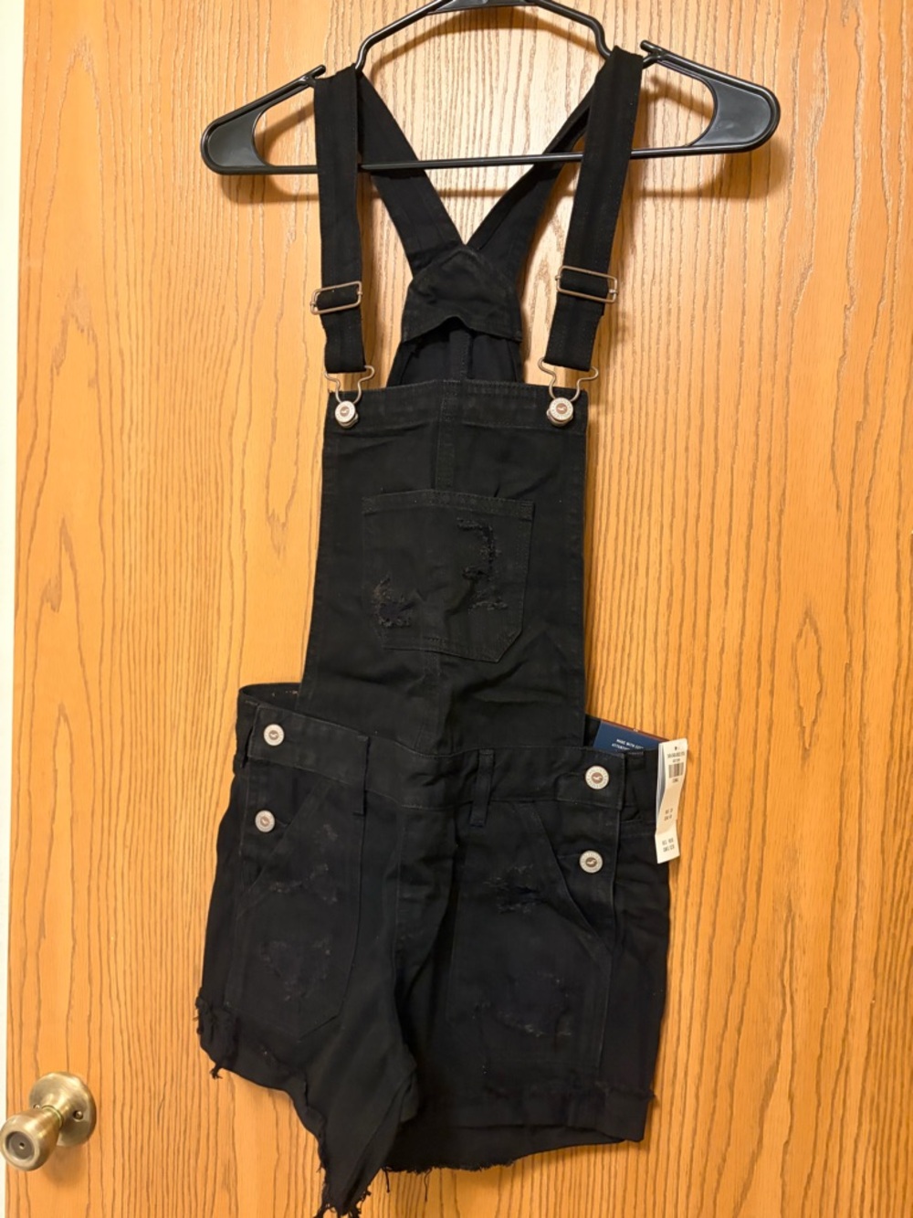 NWT hollister Distressed Denim Overalls
